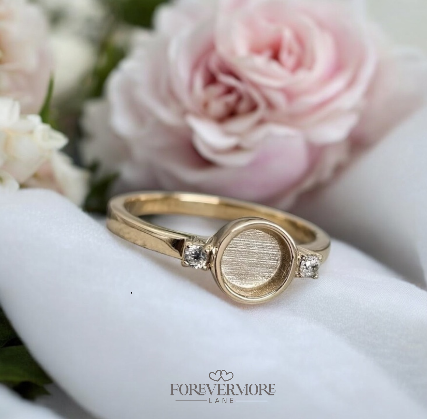 Lana Gold Round Double CZ Ring