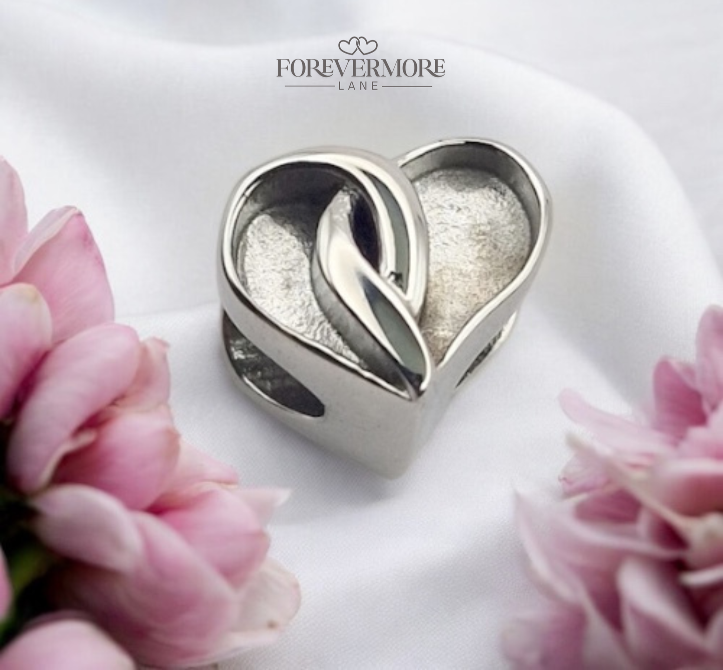 Scarlett Split Heart Charm ( Stainless Steel)