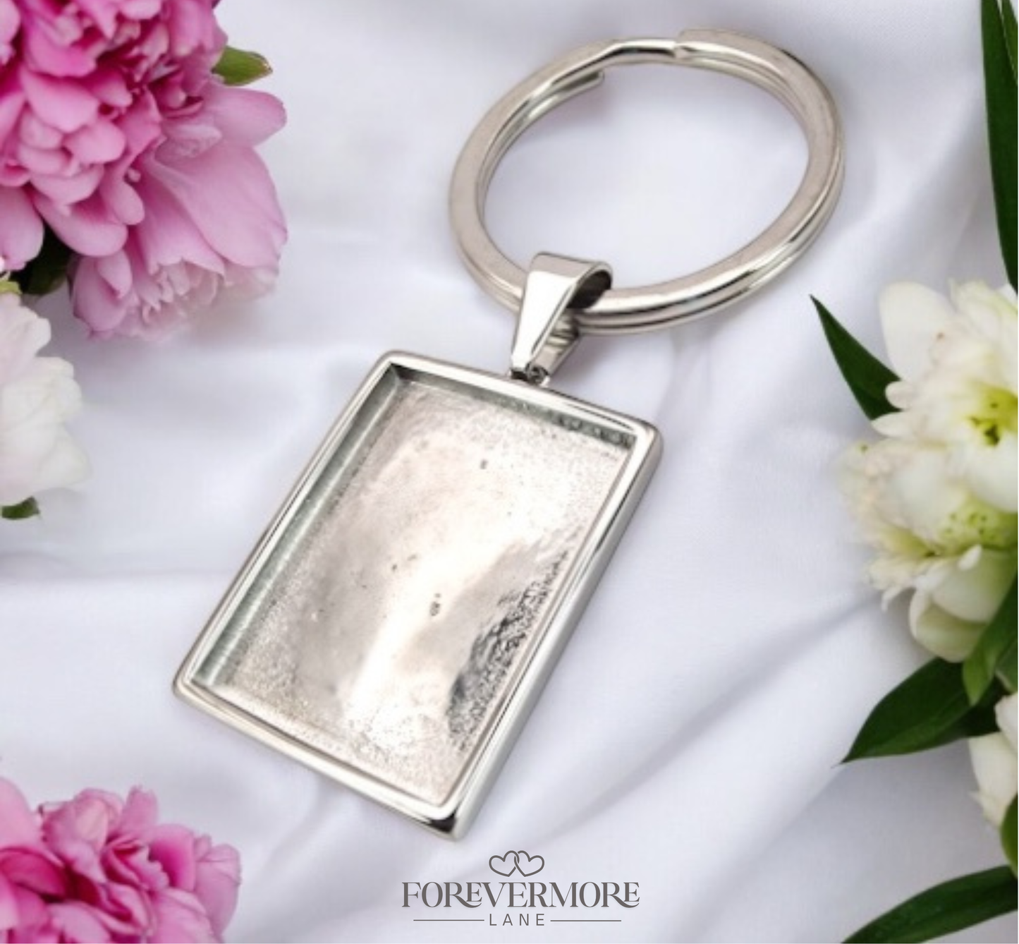 Tia Rectangle Keyring (Stainless Steel)