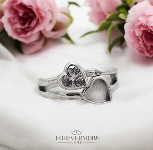 Violet Twin Heart Ring