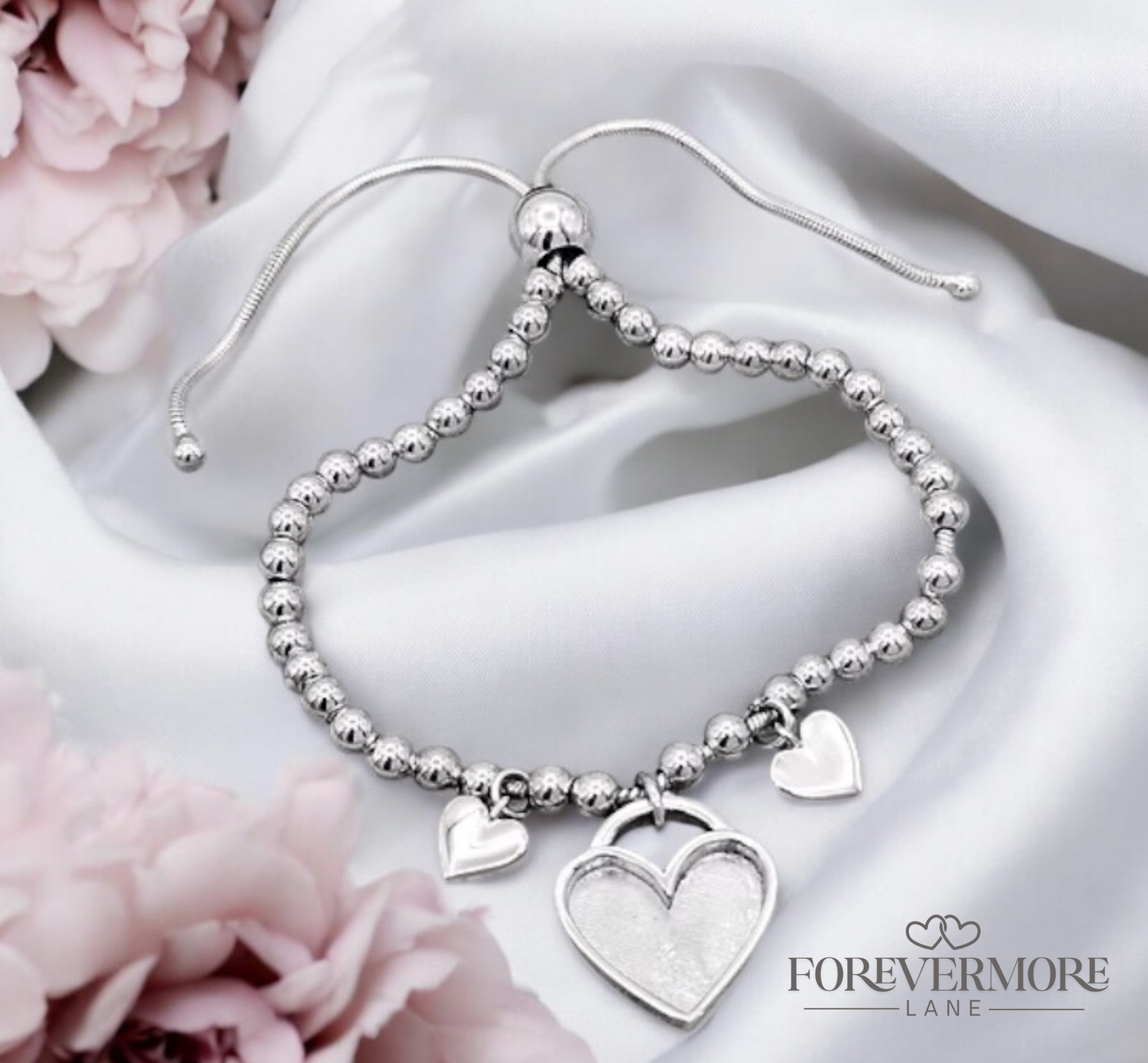 Rose Adjustable Heart Bracelet