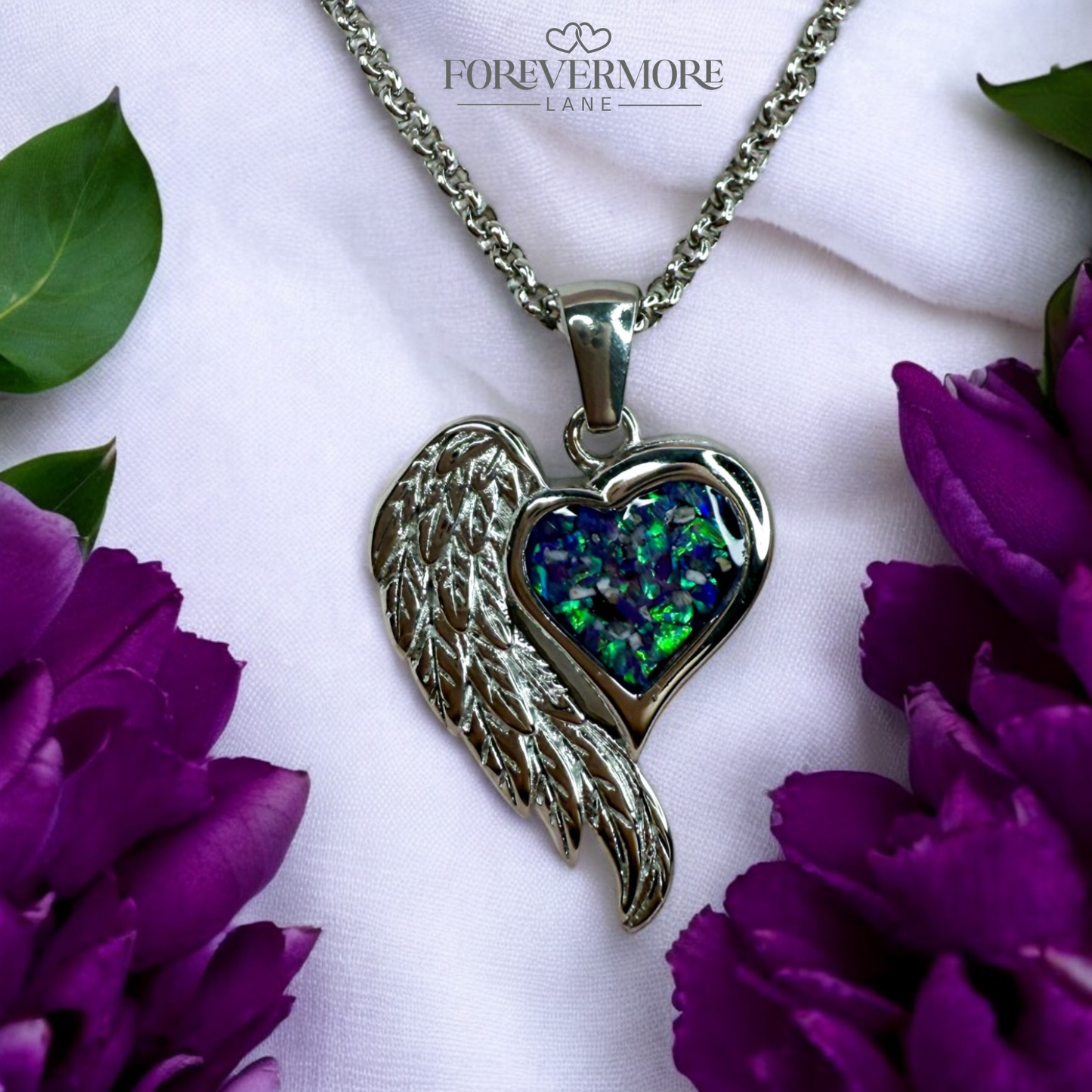 Angelica Heart Wing Pendant (Stainless Steel)
